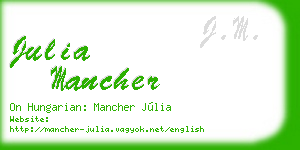 julia mancher business card